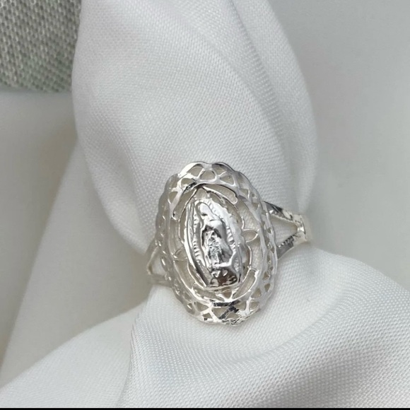 Virgin Ring Mexican Sterling Silver 925 Artesanal Anillo  Plata ley 925 Mexicana - Picture 2 of 7